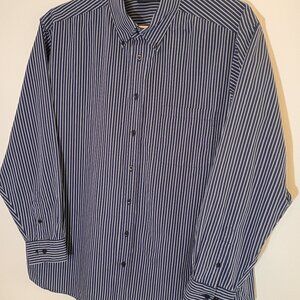 Shirt, Long Sleeved, Roundtree & Yorke, Blue, Striped, 2XT